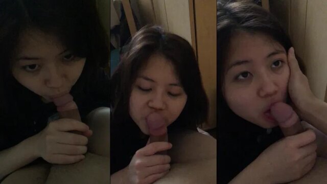 Em sinh viên ngoan ngoãn bú mút như được mùa